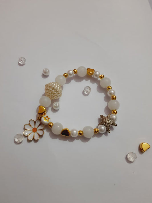 Handmade Beach-Themed Bracelet (Elastic, Free Size)