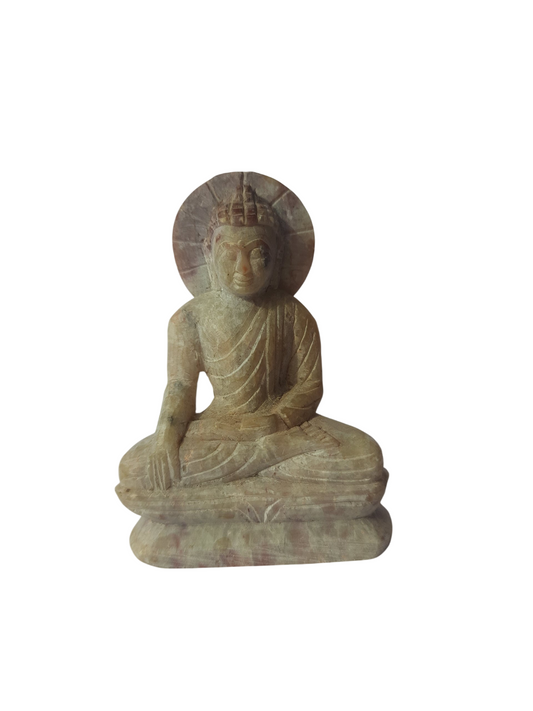 Buddha Stone Statue (Handmade, 2.25 inches, White)