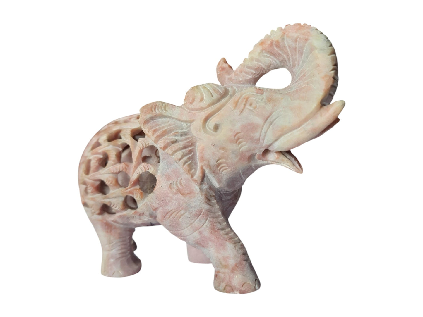 Hollow Elephant Statue (with Baby Elephant inside, Handmade, 3.5 inches)